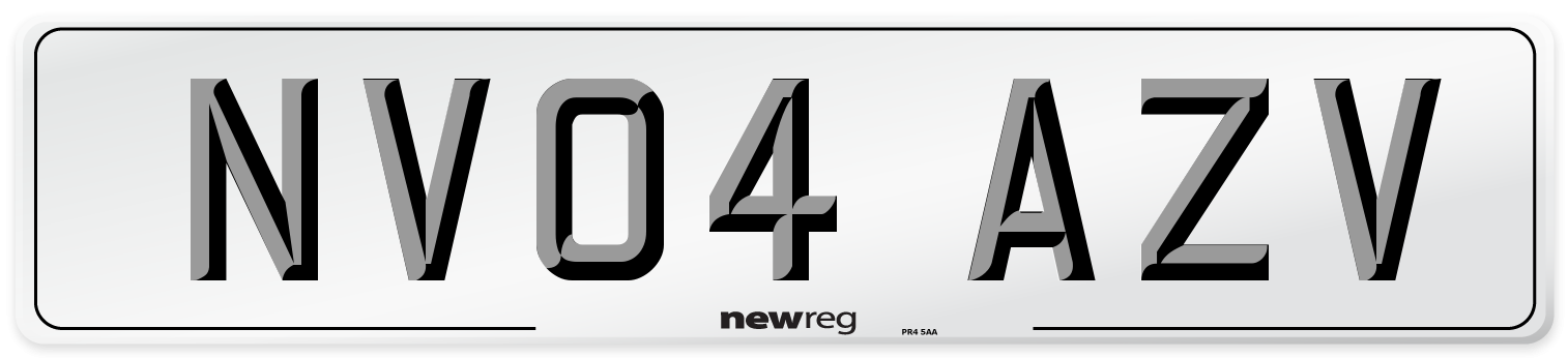NV04 AZV Number Plate from New Reg